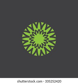 flower cut identity template icon design element