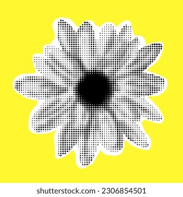 

Flower cut out of newspaper. Cut out for college. Scrapbook flower isolated