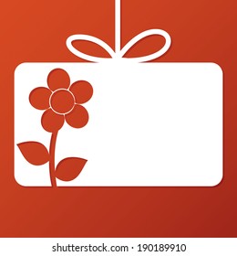 Flower cut out tag card in vector format.