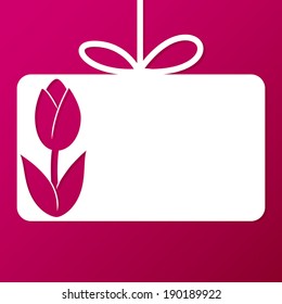 Flower cut out tag card in vector format.