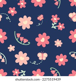 ilustrador del vector del corazón lindo de flor