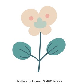Flower. Cute illustration, vector, color, simple. Cartoon, flat. Isolated on white background
