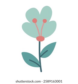 Flower. Cute illustration, vector, color, simple. Cartoon, flat. Isolated on white background
