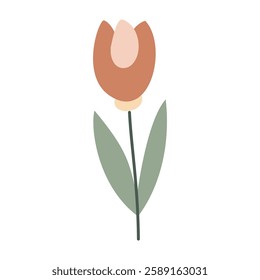 Flower. Cute illustration, vector, color, simple. Cartoon, flat. Isolated on white background
