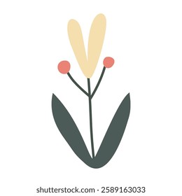 Flower. Cute illustration, vector, color, simple. Cartoon, flat. Isolated on white background
