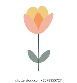 Flower. Cute illustration, vector, color, simple. Cartoon, flat. Isolated on white background