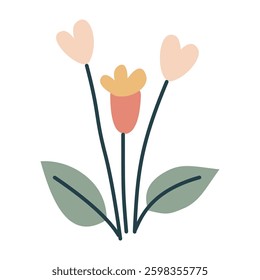 Flower. Cute illustration, vector, color, simple. Cartoon, flat. Isolated on white background