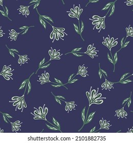Flower cute seamless pattern. Hand drawn field background. Repeated texture in doodle style for fabric, wrapping paper, wallpaper, tissue. Vector illustration.
