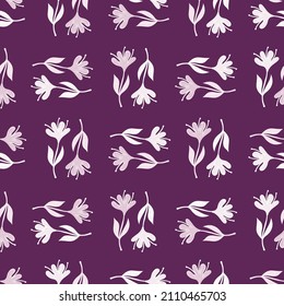 Flower cute seamless pattern. Hand drawn field background. Repeated texture in doodle style for fabric, wrapping paper, wallpaper, tissue. Vector illustration.