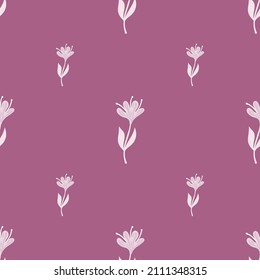 Flower cute seamless pattern. Hand drawn field background. Repeated texture in doodle style for fabric, wrapping paper, wallpaper, tissue. Vector illustration.