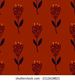 Flor lindo patrón sin costura. Fondo del campo dibujado a mano. Textura repetida en forma de doodle para tela, papel envolvente, papel pintado, tejido. Ilustración vectorial.