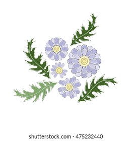 Flower daisy for background, fabric print - vector illustration
