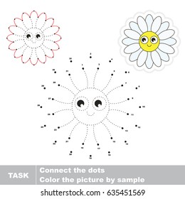 Flower Daisy. Dot to dot educational game for kids.