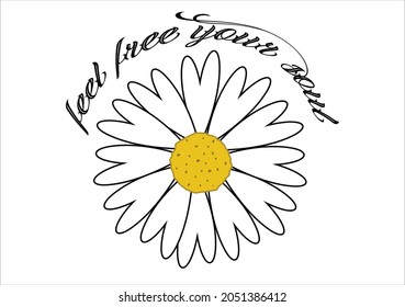 flower daisy meadow vector hand drawn