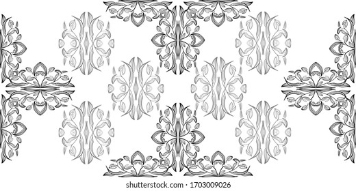 Mármol de flores ornamentado sin costuras. Diseño de superficie vectorial para tejidos, prendas de vestir, libros, interiores, fondo de papel pintado