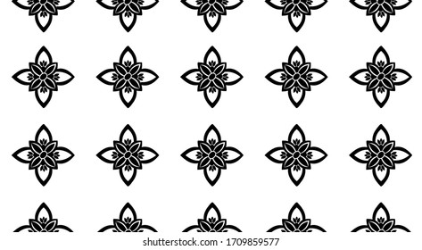 Flower damask ornate seamless pattern. Vector surface design for fabric, apparel textile, book, interior, wallpaper background