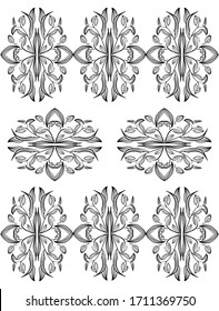 Flower damask ornate seamless pattern. Vector surface design for fabric, apparel textile, book, interior, wallpaper background