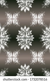 Damasco de flores ornamentado con un patrón impecable. Diseño de superficie vectorial para tela, ropa textil, libro, interior, papel pintado