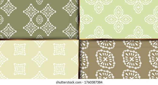 Flower damask ornate seamless pattern. Vector surface design for fabric, apparel textile, book, interior, wallpaper background