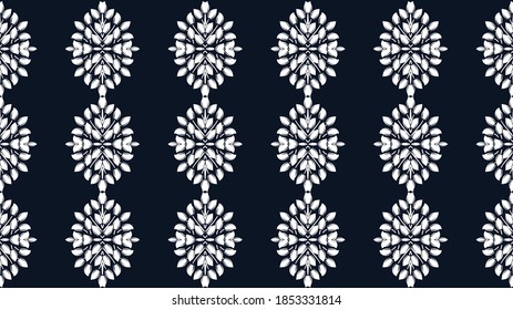 Flower damask ornate seamless pattern. Vector surface design for fabric, apparel textile, book, interior, wallpaper
