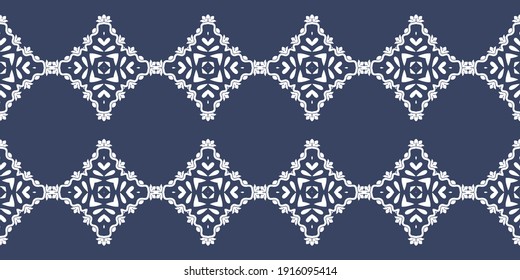 Flower damask ornate seamless pattern. Vector surface design for fabric, apparel textile, book, interior, wallpaper background

