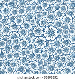 Flower dark blue and white background