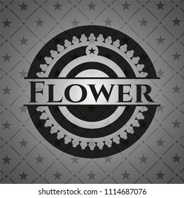 Flower dark emblem. Retro