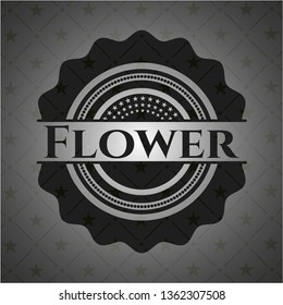 Flower dark emblem. Retro