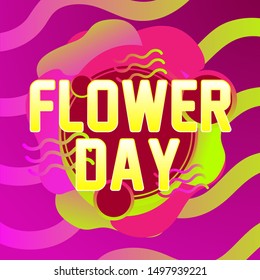 flower day, beautiful greeting card background or banner with violet theme. vector design illustration