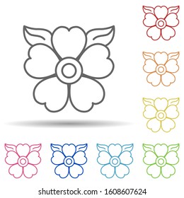 flower, day of the dead multi color style icon. Simple thin line, outline vector of day of the dead icons for ui and ux, website or mobile application