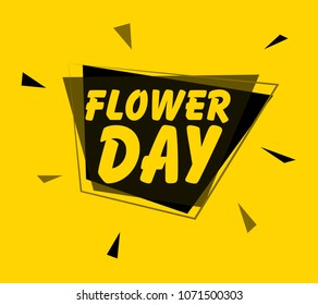 flower day, square sign or label for holidays event poster festival theme