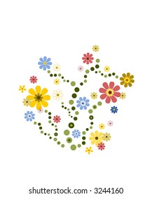 Flower deco in soft pastels (vector)