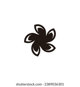 Flower, decor geometric symbol simple logo vector