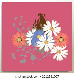 Flower decoration with abstract background