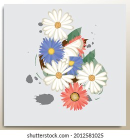 Blumendekoration auf abstraktem Hintergrund
