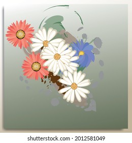 Flower decoration with abstract background 