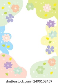 Ilustración de fondo de borde de decoración de flores