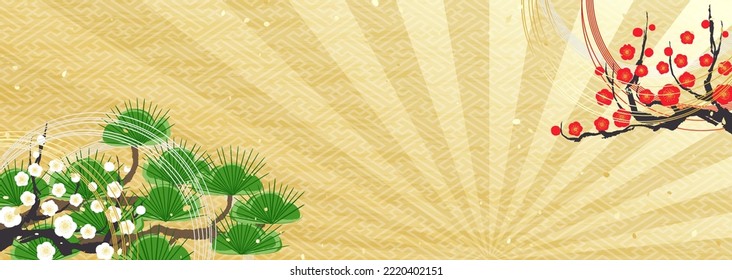 Flower decoration called Japanese flower arrangement New Year's background material