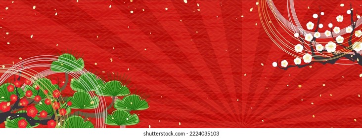 Flower decoration called Japanese flower arrangement New Year's background material