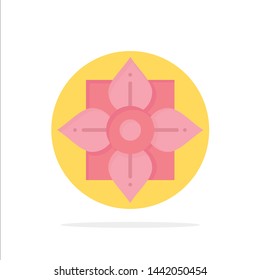 Flower, Decoration, China, Chinese Abstract Circle Background Flat color Icon