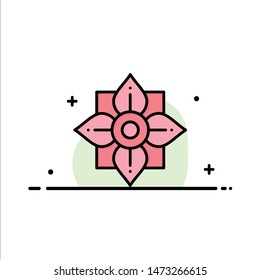 Flower, Decoration, China, Chinese  Business Flat Line Filled Icon Vector Banner Template
