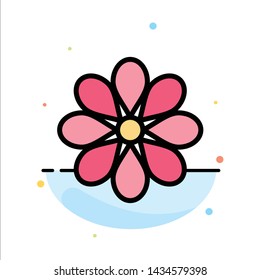 Flower, Decoration, Easter, Flower, Plant Abstract Flat Color Icon Template
