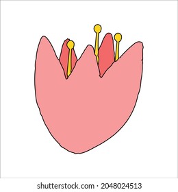 flower decoration fill line icon illustration