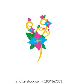 Flower decoration icon colorful design vector illustration style