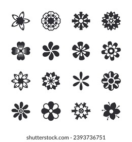 Flower decoration icon set vector illustration