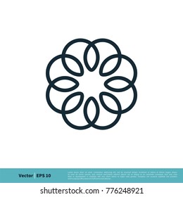Flower Decoration Icon Vector Logo Template Illustration Design. Vector EPS 10.