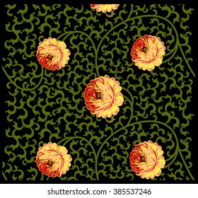 Flower decoration in Japanese style with roses
