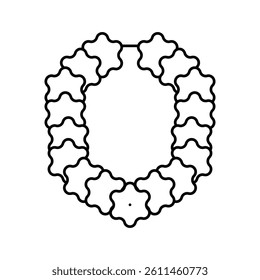flower decoration line icon vector. flower decoration sign. isolated contour symbol black illustration