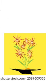 flower decoration logo with abstract