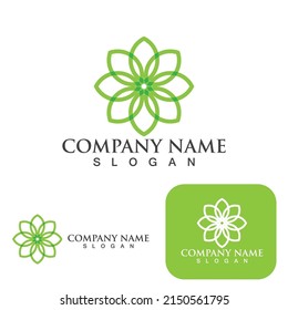 Flower decoration logo elements vector icon